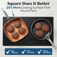 thumbnail image 6 of Gotham Steel Square 10 Pc Pots and Pans Set Non Stick, Ceramic Cookware Set w/ Ultra Nonstick Ceramic Coating, Square Pot and Pan Set Includes Shallow Skillet, Stock Pot, Oven/Dishwasher Safe, Copper, 6 of 10