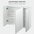 thumbnail image 5 of kleankin Medicine Cabinet, Bathroom Mirror with Storage Cabinet and Adjustable Shelves, Wall Mounted Bathroom Vanity Mirror, White, 5 of 9