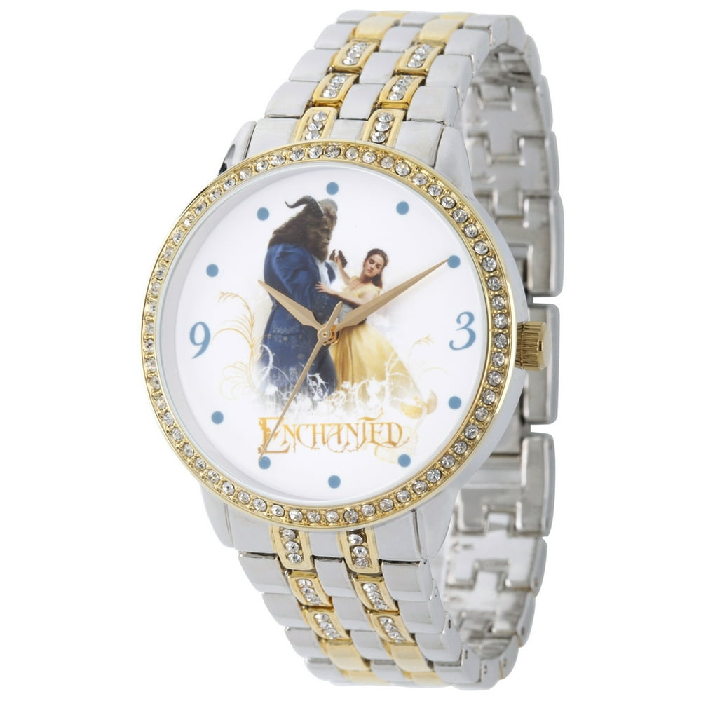 Disney Beauty and the Beast Women's Two Tone Alloy Glitz Watch, Two