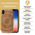 thumbnail image 7 of Case Yard Wooden Case Outside Soft TPU Silicone, Slim Fit Shockproof Wood Protective Phone Cover for Girls Boys Men and Women, Supports Wireless Charging Mandala 2 Design case for iPhone-XS-Max, 7 of 7