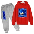 thumbnail image 3 of Conjuntos de ropa para bebés y niñas de Sonic, sudaderas con capucha y pantalones de Sonic, conjunto de 2 piezas, traje de cumpleaños de 4 a 14 años, chándales para niños, 3 of 5