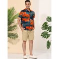 thumbnail image 4 of Lars Amadeus Camisas abotonadas de mancorcon bloques de colores geométricos irregulares pahombre Amarillo verde M, 4 of 6