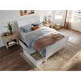 thumbnail image 4 of Lit Plateforme en Bois Portland avec Rangement Complet et Pied de Lit Assorti, Blanc, 4 of 15