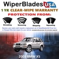 thumbnail image 2 of 2003 BMW X5 Beam Wiper Blades Wipers w/1yr Warranty (Set of 3) w/Rear Wiper (WiperBladesUSA), 2 of 5