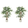 thumbnail image 1 of HOMCOM 4FT Artificial Banyan Tree, Set of 2 Artificial Plant for Home Decor, 1 of 10