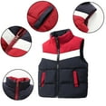 thumbnail image 5 of Godderr Toddler Girls Boys Warm Vest 3-10Y Fleece Waistcoat Sleevless Fall Winter Cotton Outwear Color-Coordinated Vest with Zipper for Kids Toddler, 5 of 7