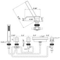 thumbnail image 5 of Triple Handles Deck Mounted Waterfall Bathtub Faucet, Five Holes Roman Tub Filler with Hand Shower, 5 of 5