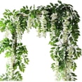 thumbnail image 6 of 2Pcs 7Ft/Pcs Artificial Wisteria Vine, Flower Garland Wisteria Vine Rattan Hanging Flowers for Outdoor Ceremony,White, 6 of 7