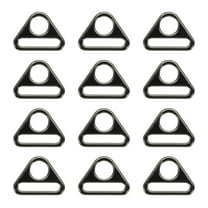 Uxcell Triangle Buckle Adjuster 12 Pcs 1 inch Zinc Alloy Triangle D Rings with Bar Swivel Clip Black
