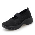 thumbnail image 3 of NOKIO Womens Slip-On Walking Shoes Summer Breathable Mesh Shoes Running Shopping Flat Comfort Wedge Platform Loafers Casual Shoes Women's Hollow Out Wedge Sport Shoes, 3 of 9