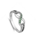thumbnail image 4 of CHOOSE YOUR COLOR Simulated Emerald Infinity Rope Ring 925 Sterling Silver Thumb Band Green CZ Female Size 10, 4 of 4