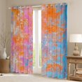 thumbnail image 2 of Manfei Gradient Tie Dye Blackout Curtains Set of 2 (52x84 Each),Retro Batik Aesthetic Window Curtains,Orange Blue Pink Curtains and Drapes For Teens,Luxury Bedroom Decor, 2 of 6