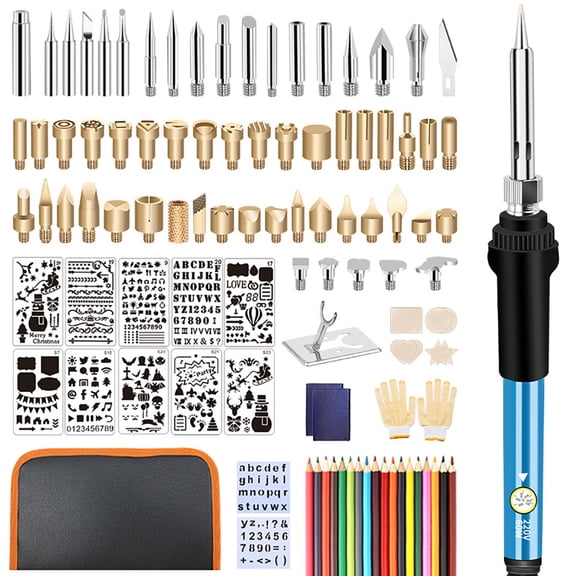 100PCS Wood Burning Kit, Professional Wood Burning Tool with Soldering, Adjustable Temperature Wood Burner Tool for Embossing/Carving/Soldering & Pyrography