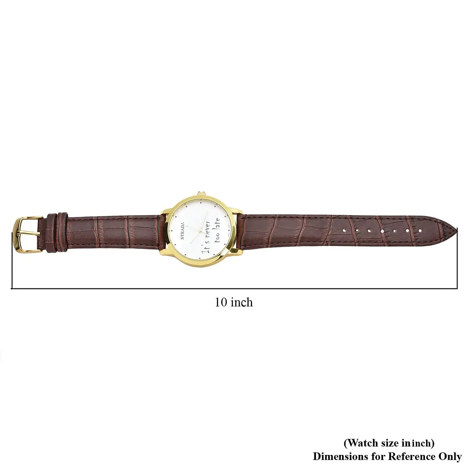 STRADA Japanese Movement Dial Watch with Brown Color Faux Leather
