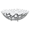 thumbnail image 4 of Bergamo Art 16" Decorative Handmade Aluminum Modern Bird Nest Bowl in White, 4 of 6