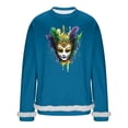 thumbnail image 3 of RKSTN Carnival Party Sweatshirts for Men Oversized Crew Neck Carnival Graphic Print Versatile Fleece Sweatshirt Mens Casual Round Neck Relaxed Fits Comfy Pullover Sweatshirt Top Fall Winter Clothes, 3 of 7