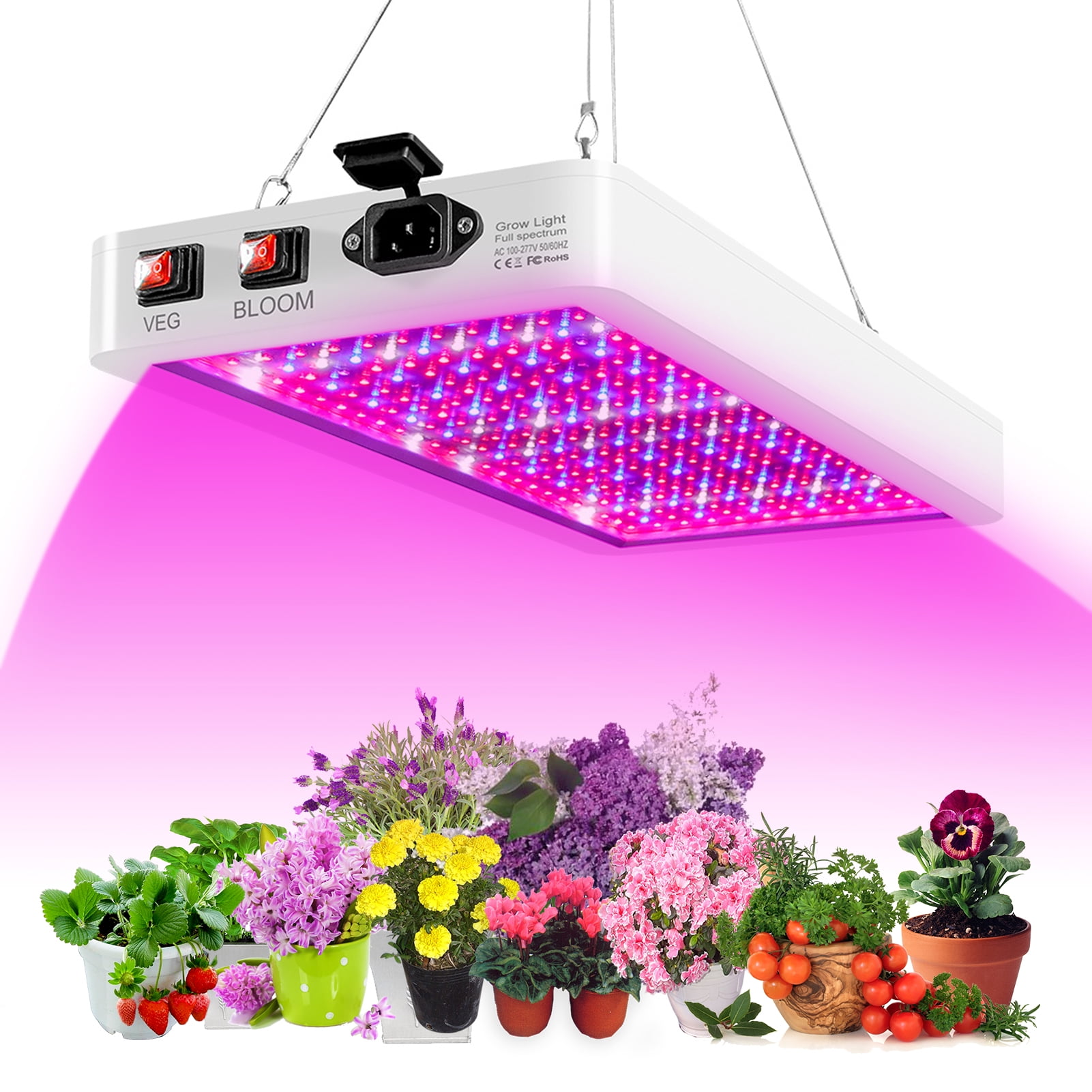 Grow Light Waterproof LED Strip Full Spectrum Lamp for Indoor Plant Veg Flower N 