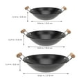 thumbnail image 5 of Masteelf Black Metal Cooking Pot Set with Wooden Handles, Thickened Dry Pots for Home Kitchen Use, 3 Pieces, 5 of 8