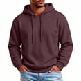 thumbnail image 2 of SEROYE Sweatshirts for Men Solid Hooded Long Sleeve Pullover Lightweight Fall Winter Casual Sport Outdoor Tops (M, Wine), 2 of 10