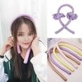 thumbnail image 4 of Vogacara Cinta para rizar el cabello, rodillo para el cabello de espuma sin calor, pinza para el cabello, diadema envolvente portátil reutilizable, Cuidado del cabello Violeta Vogacara CE000686-02, 4 of 6
