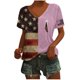 thumbnail image 3 of Tops Cortos para las Mujeres Día de la Independencia Patriótica Impreso Cuello en V, Manga Corta Top Casual para Diario, Fiesta Y Todas las Estaciones, 3 of 5