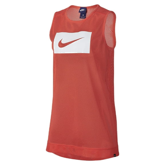 Nike Sportswear Athletic Orange Mesh Tank Top T Shirt Size S