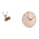 thumbnail image 1 of Figuras de reno, reloj de pared redondo, estatua de alce y ciervo, de madera, para decoración del hogar, de resina, silencioso, ideal para dormitorio,, 1 of 8