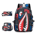 thumbnail image 2 of Travel Shark Backpack Computer Backpack With USB Charging Port, Durable Shark School Bag, Three Piece Set-sebneei, 2 of 4