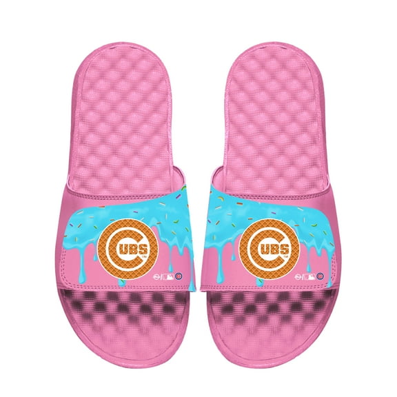 Unisex ISlide Pink Chicago Cubs Ice Cream Drip Slide Sandals