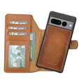 thumbnail image 1 of Bayelon Google Pixel 7 Pro Case, Full Grain Leather Wallet Case, Detachable Magnetic Flip Cover with Card Slots, Kickstand, Case for Google Pixel 7 Pro Compatible with Wireless Charge (Rustic Tan), 1 of 1
