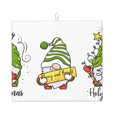 

Matuu Christmas Gnomes for Dish Drying Mat for Kitchen Counter for Kitchen and Dining Kitchen Counter Accessories 16 x18