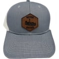 thumbnail image 4 of Never Better Skeleton Coffin Shaka Hat Mesh Trucker Snapback Hat Leather Patch Hat (Heather Grey/White), 4 of 5