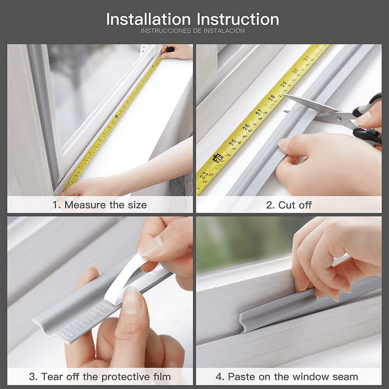 Weather Stripping Door Seal Strip,Self-Adhesive Rubber Soundproof Door  Weatherstripping for Door Frame Window Insulation Large Gap
