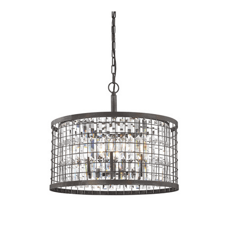 Chandeliers 6 Light With Silverdust Iron Finish Clear Crystal Inside Chandeliers 6 Light With Silverdust Iron Finish Clear Crystal Inside Wire Cage Candelabra 22 Inch 360