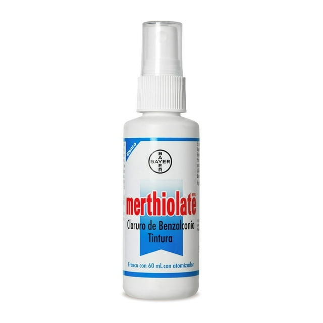 Cloruro de Benzalconio Tintura Merthiolate spray blanco 60 mlspray blanco 60 ml