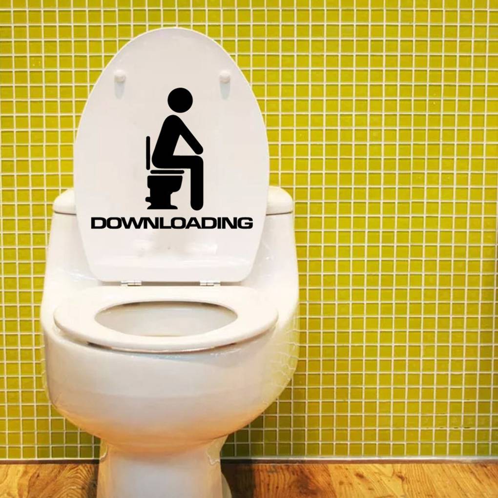 Unique Downloading Decal 13x15cm Bathroom Toilet Seat Waterproof Self