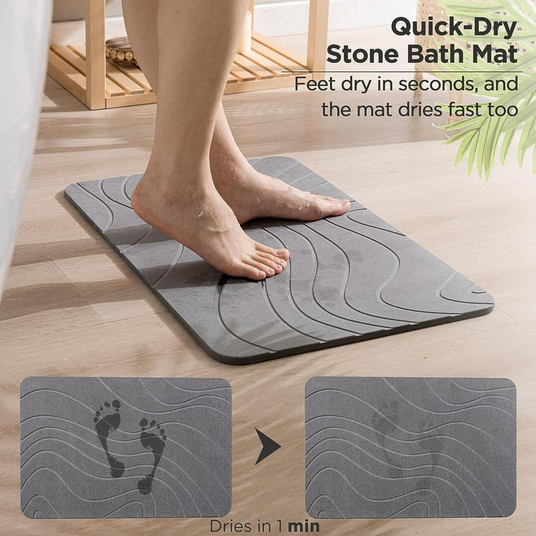 Quick Dry Bath Mat, Diatomite Stone Bath Mat Anti-Slip