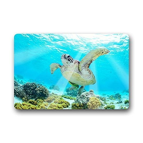 WinHome Sea Turtle Doormat Floor Mats Rugs Outdoors/Indoor Doormat Size ...