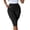 A-Black, variant on Casual Cargo Capris for Women Elastic High Waisted Drawstring Knee Length Pants with Flap Pockets for Summer Daily Wear Army Green XXL
