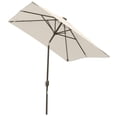 thumbnail image 1 of Outsunny 9.5' x 6.5' Beige Rectangular Patio Umbrella with 22 Solar LED Lights, Crank, Adjustable Tilt, Vented Polyester Canopy & Steel Frame for Outdoor Living Spaces, 1 of 7