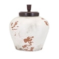 thumbnail image 2 of 15" Terracotta and Milk White Guernsey Decorative Lidded Jar, 2 of 2