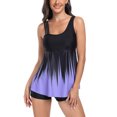 thumbnail image 2 of Mejor Belleza Mujer Traje de Baño de Moda Aumentar el tamaño 2 Piezas Tankini Tops de Bikini y Partes de Abajo Morado XXL, 2 of 7
