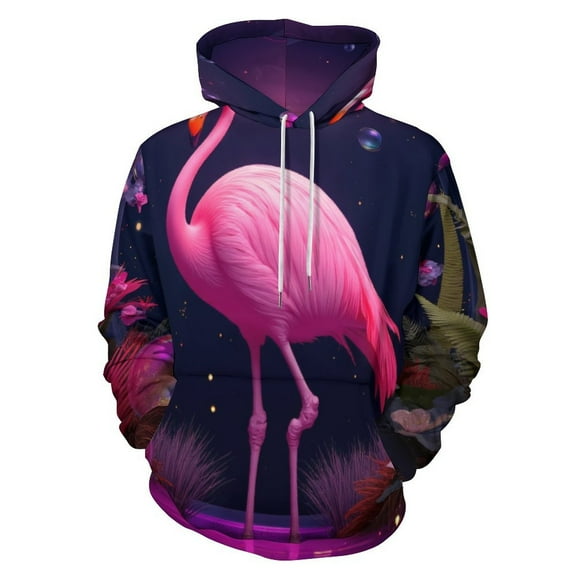 Pink Flamingo Fantasy Night 3d Sweatshirts Hoodie Fashion Casual Personality Men's Women Street Hoodie Pullovers Long Sleeve Comfortable Top