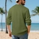 thumbnail image 4 of pstuiky manga larga de hombre, Camisa de entrenamiento de manga larga con cuello redondo y medio botón informal de colores sólidos para hombre camisetas de hombre s, 4 of 9