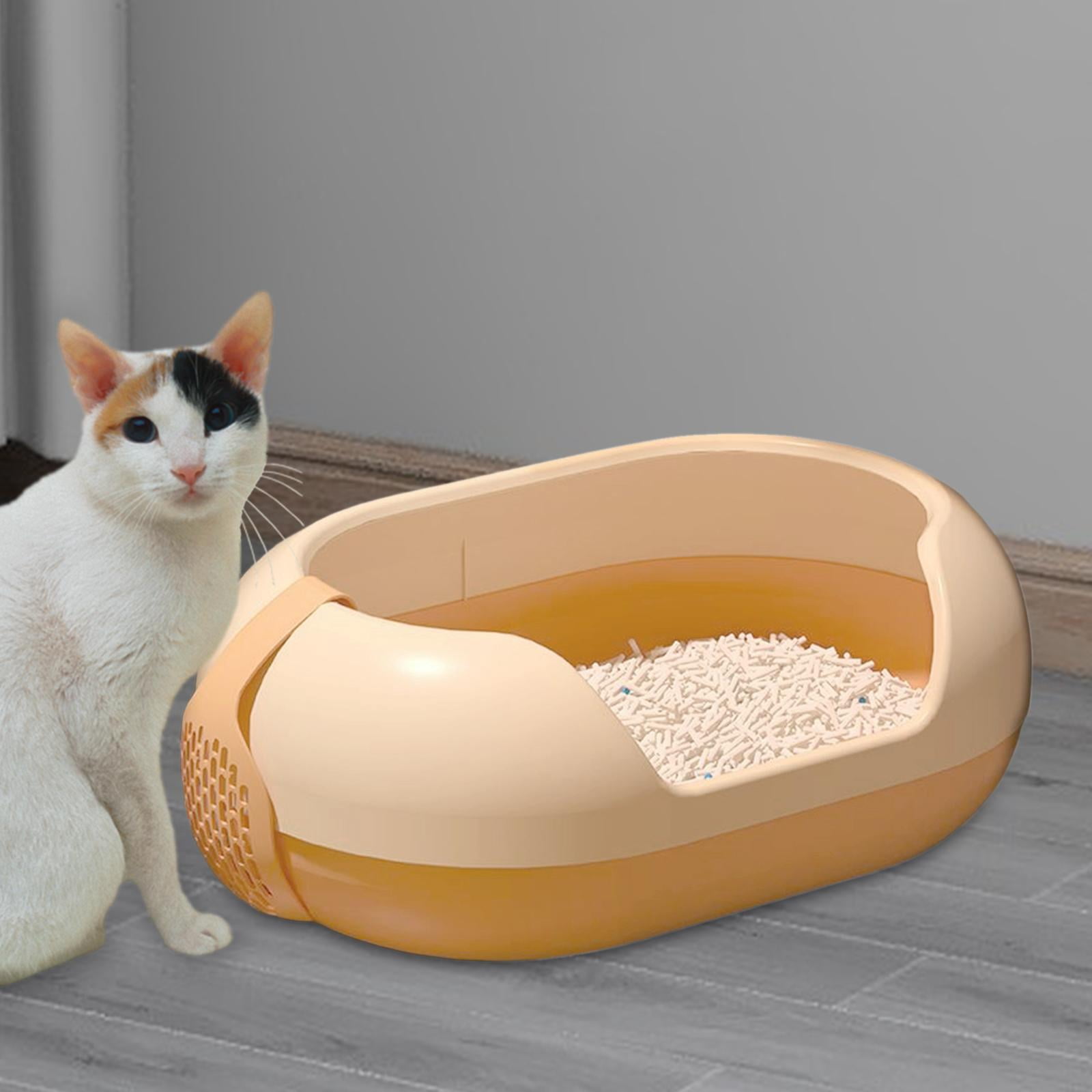 Semi Enclosed Cat Litter Box Large Cat Toilet 60x41x24cm Removable for Cats and Small Dogs Puppy Potty Cat Litter Tray Bedpan violet
