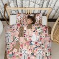 thumbnail image 3 of Poodle and Flowers Floral Duvet Cover and Pillowcase Set for Single Bedding, Bedroom Accessories for Kids Teens, 3 of 5