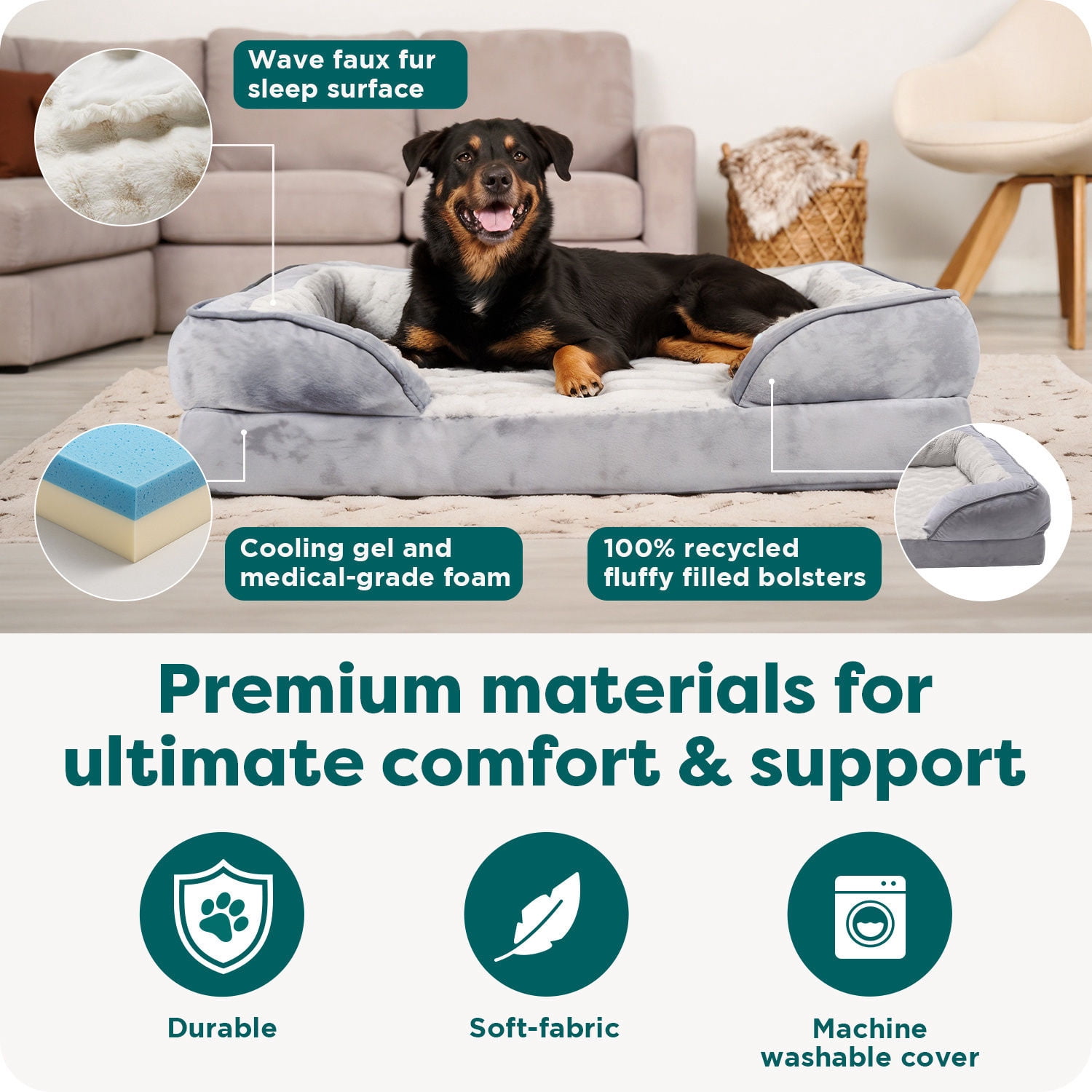 FH Plush & Velvet Waves Perfect Comfort Sofa -JM- Celadon Green