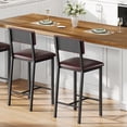 thumbnail image 5 of Set of 2 Upholstered Counter Height Bar Stools – PU Leather Seats, Sturdy Metal Legs, Thick Cushions, Backrest & Footrest – Easy to Clean – Perfect for Kitchen Island, Dining Room, Apartment, 5 of 8
