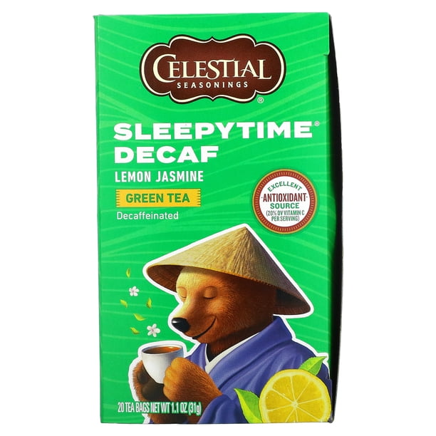 (6 Pack) Celestial Seasonings Sleepytime Decaf Lemon Jasmine Green Tea, 20 Ct Tea Bags Walmart