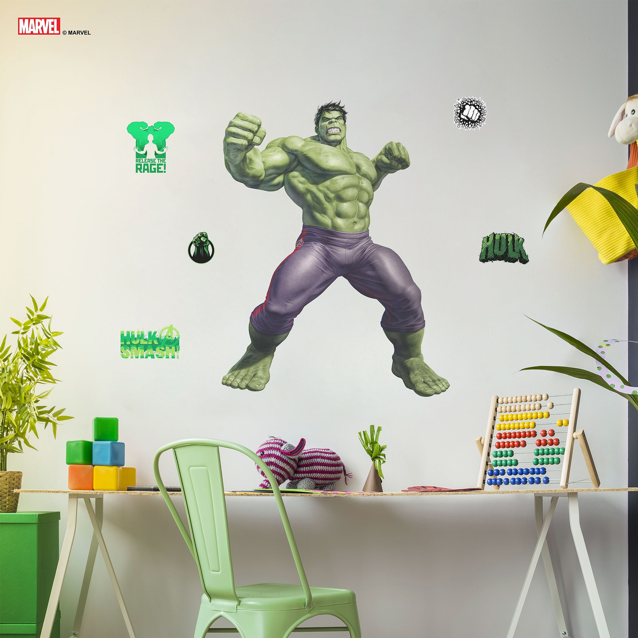 Hulk Fist 3d Wall Sticker Movies Quote Kids Room Decal Super Hero Cartoon Decor 